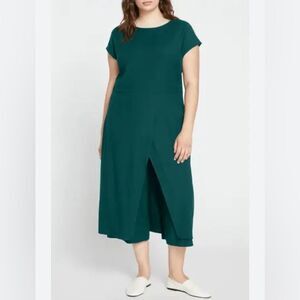 Universal standard adda double layer tunic dress forest green